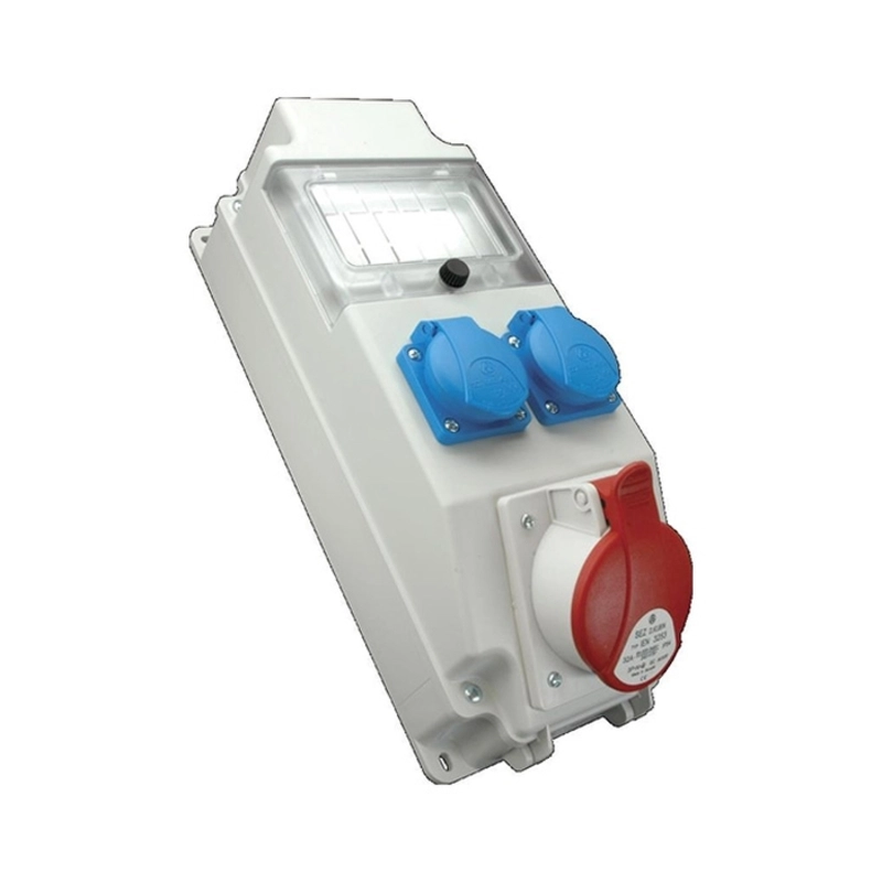 Panel with 2xSchuko 16A + 1xContact 3P+N+PE 32A, wired for RCD - ROS5/x-10/S 10007341