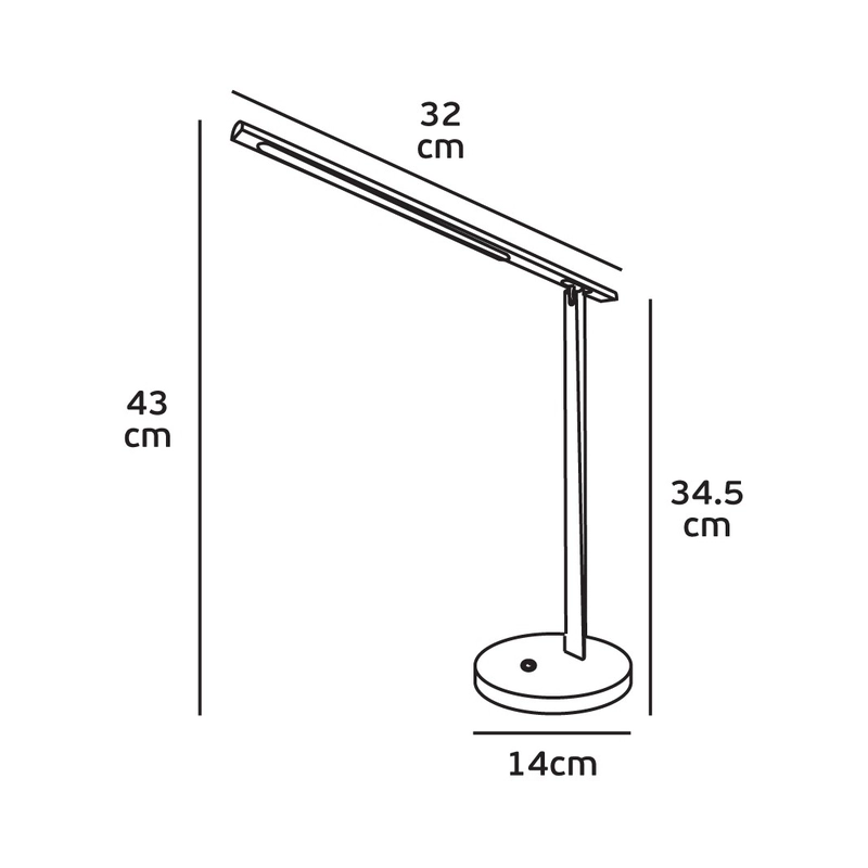 LED table/desk lamp, 220-240V, 7W, 4000K, 600lm, CRI>80, IP20, 32x43cm, dimmable, black - VK LED VK/04239/B/C