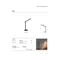 LED table/desk lamp, 220-240V, 7W, 4000K, 600lm, CRI>80, IP20, 32x43cm, dimmable, black - VK LED VK/04239/B/C