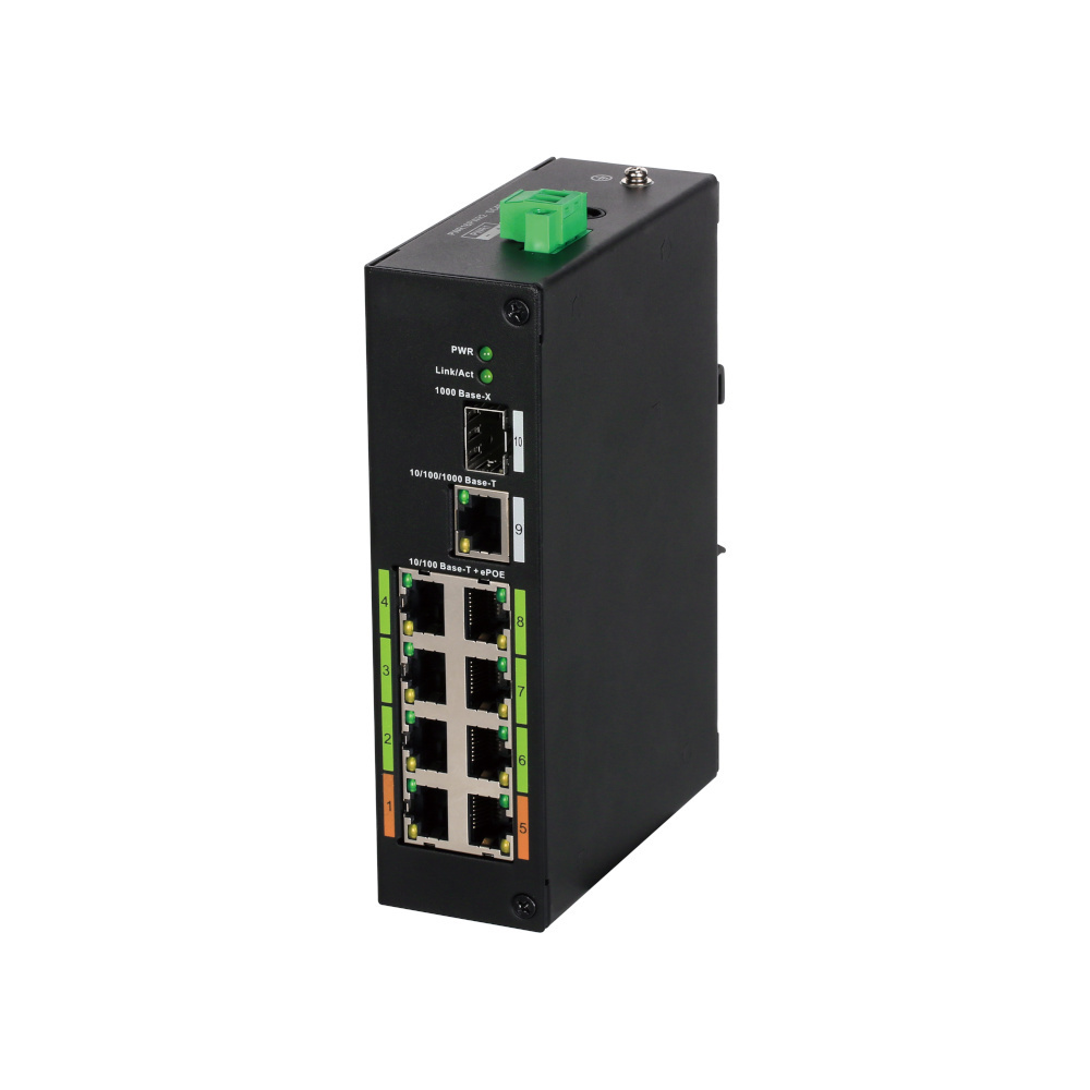 8 портов ePoe мрежов комутатор L2 + 1xSFP - DAHUA LR2110-8ET-120