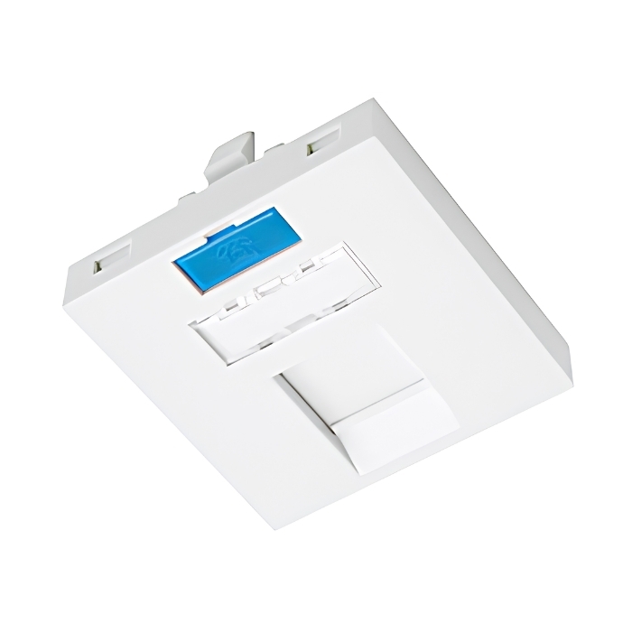 Розетка 1ХRJ45 празна M45 за Keystone Бяла - Solarix SXF-M-1-45-WH-P
