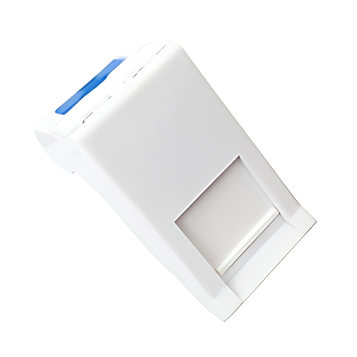 Розетка 1ХRJ45 празна M45 за Keystone Бяла 1M наклонена - Solarix SXF-M-1-22,5-WH-U