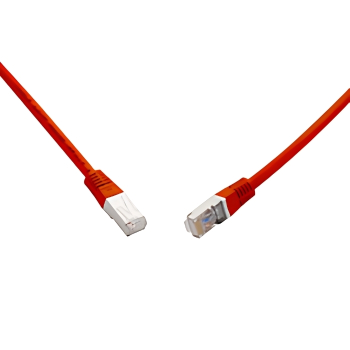 Корда cat. 6A S/FTP LSOH 1 m Червена - Solarix C6A-315RD-1MB