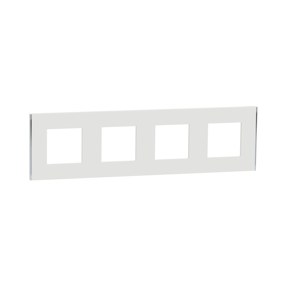 Рамка 4x 2M Бял/сребро Unica Deco Subtle - Schneider Electric Unica NEW NU600840